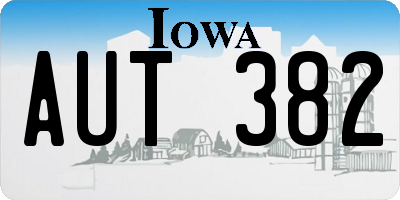 IA license plate AUT382