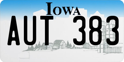 IA license plate AUT383