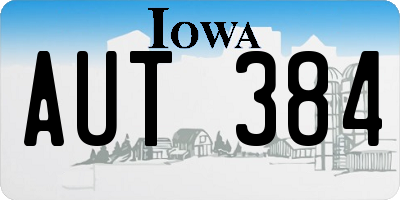 IA license plate AUT384