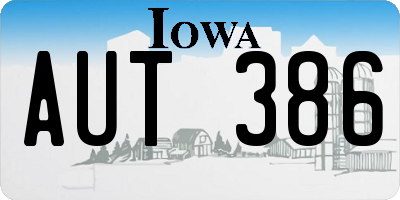 IA license plate AUT386