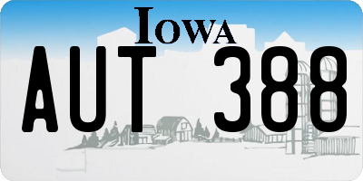 IA license plate AUT388