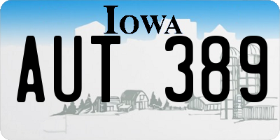 IA license plate AUT389