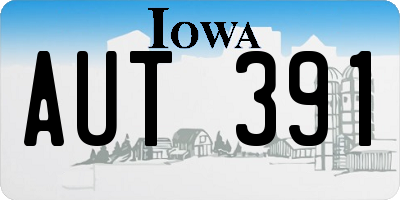 IA license plate AUT391