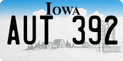 IA license plate AUT392