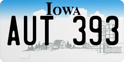 IA license plate AUT393