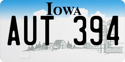 IA license plate AUT394