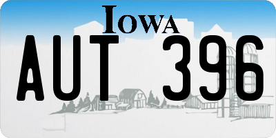 IA license plate AUT396