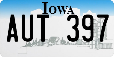 IA license plate AUT397