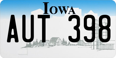 IA license plate AUT398
