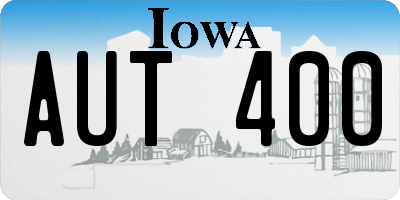 IA license plate AUT400