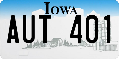 IA license plate AUT401