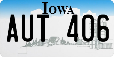 IA license plate AUT406