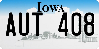 IA license plate AUT408