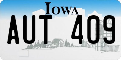 IA license plate AUT409