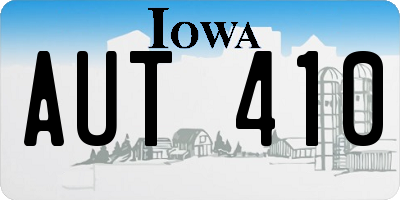 IA license plate AUT410