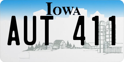 IA license plate AUT411