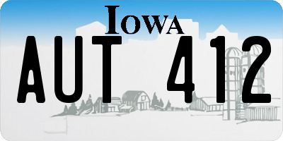 IA license plate AUT412