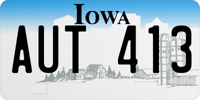 IA license plate AUT413