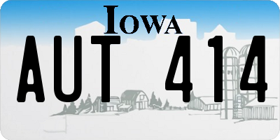 IA license plate AUT414