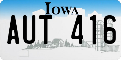 IA license plate AUT416