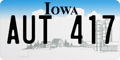 IA license plate AUT417