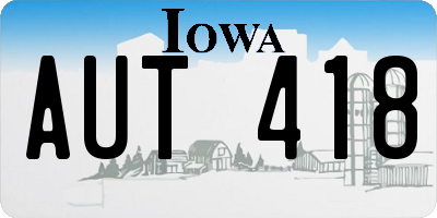 IA license plate AUT418