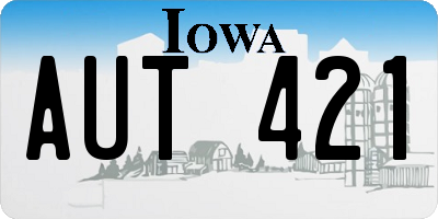 IA license plate AUT421