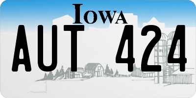 IA license plate AUT424