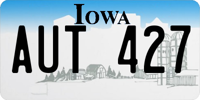 IA license plate AUT427