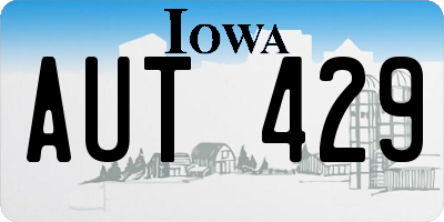 IA license plate AUT429