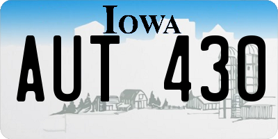 IA license plate AUT430