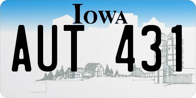 IA license plate AUT431