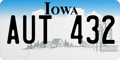 IA license plate AUT432