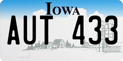 IA license plate AUT433