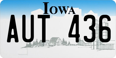 IA license plate AUT436