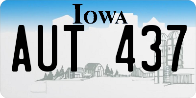IA license plate AUT437
