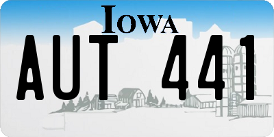 IA license plate AUT441