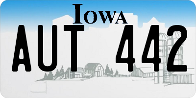 IA license plate AUT442