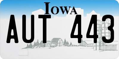 IA license plate AUT443