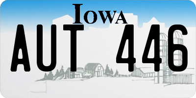 IA license plate AUT446