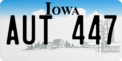 IA license plate AUT447