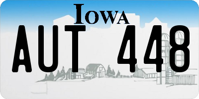 IA license plate AUT448