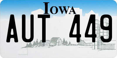 IA license plate AUT449