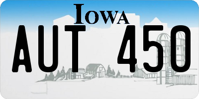IA license plate AUT450