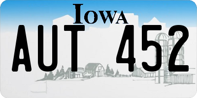 IA license plate AUT452
