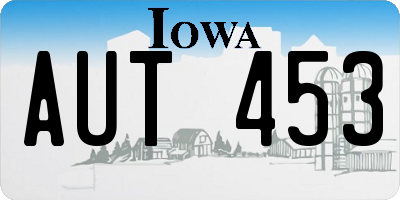 IA license plate AUT453