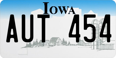 IA license plate AUT454