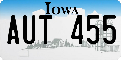 IA license plate AUT455