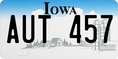 IA license plate AUT457