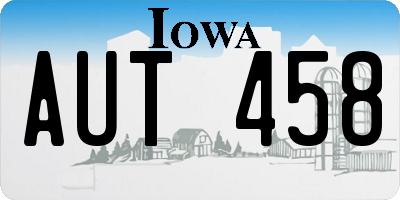 IA license plate AUT458